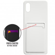 Capa para Samsung Galaxy A01 - Emborrachada Case Card Branca